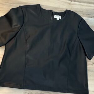 Evereve Black Women's Faux Leather Blouse